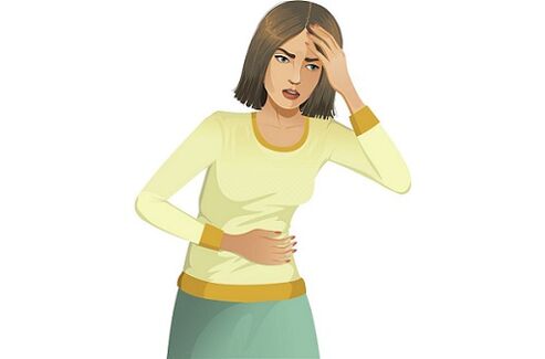 Abdominal pain due to parasites in the body