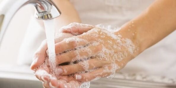 Hand washing to prevent parasites